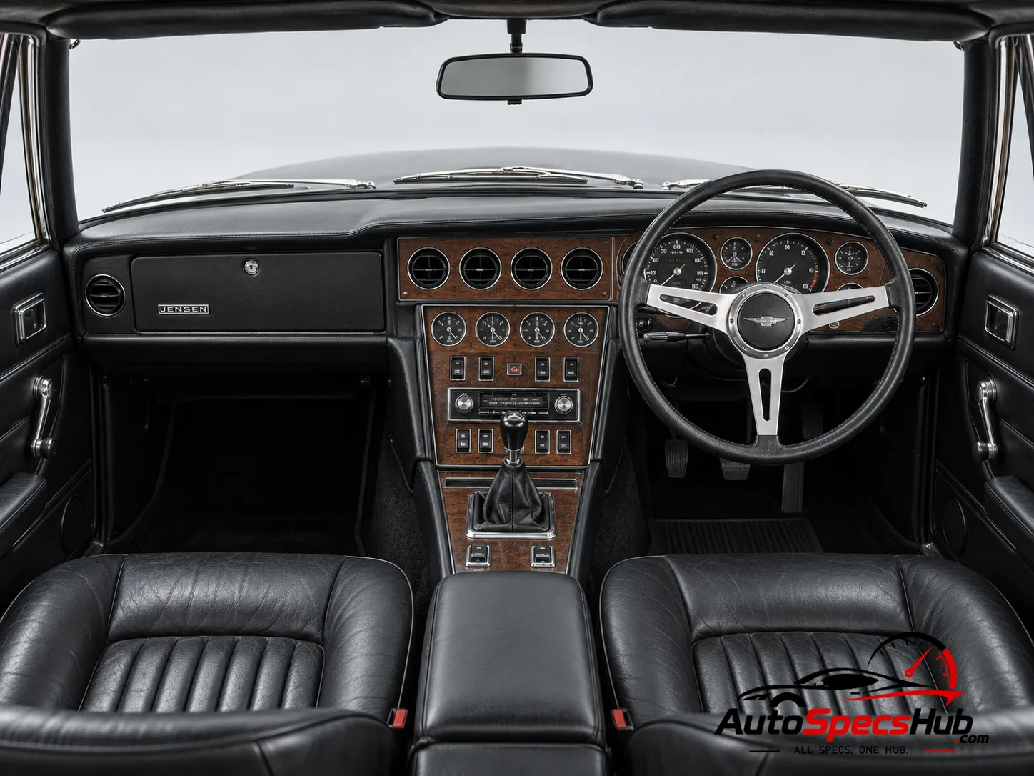1966 Jensen Interceptor interior dashboard and front cabin