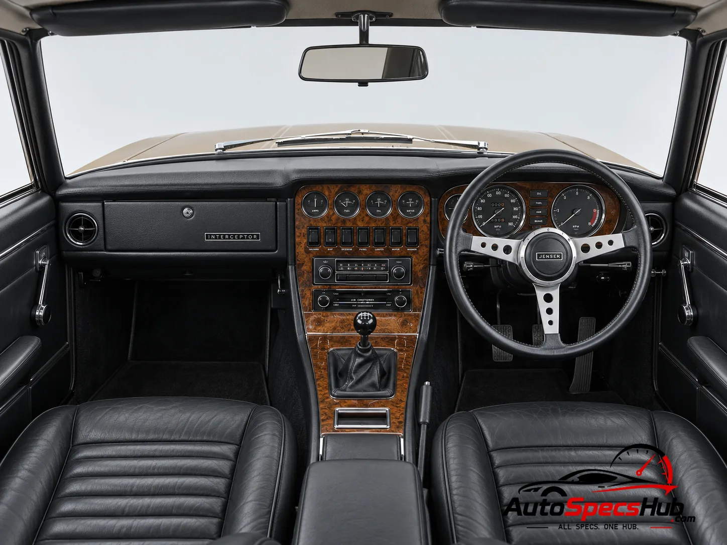 1971 Jensen Interceptor III interior dashboard and front cabin