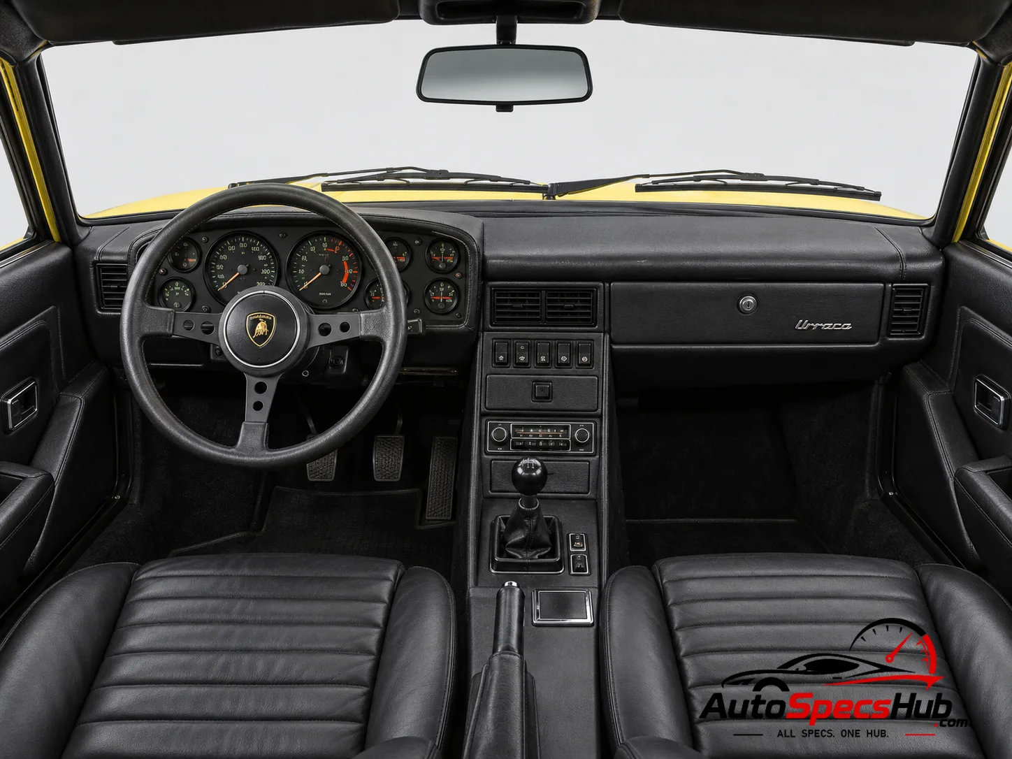 1975 Lamborghini Urraco P300 interior cockpit and seats