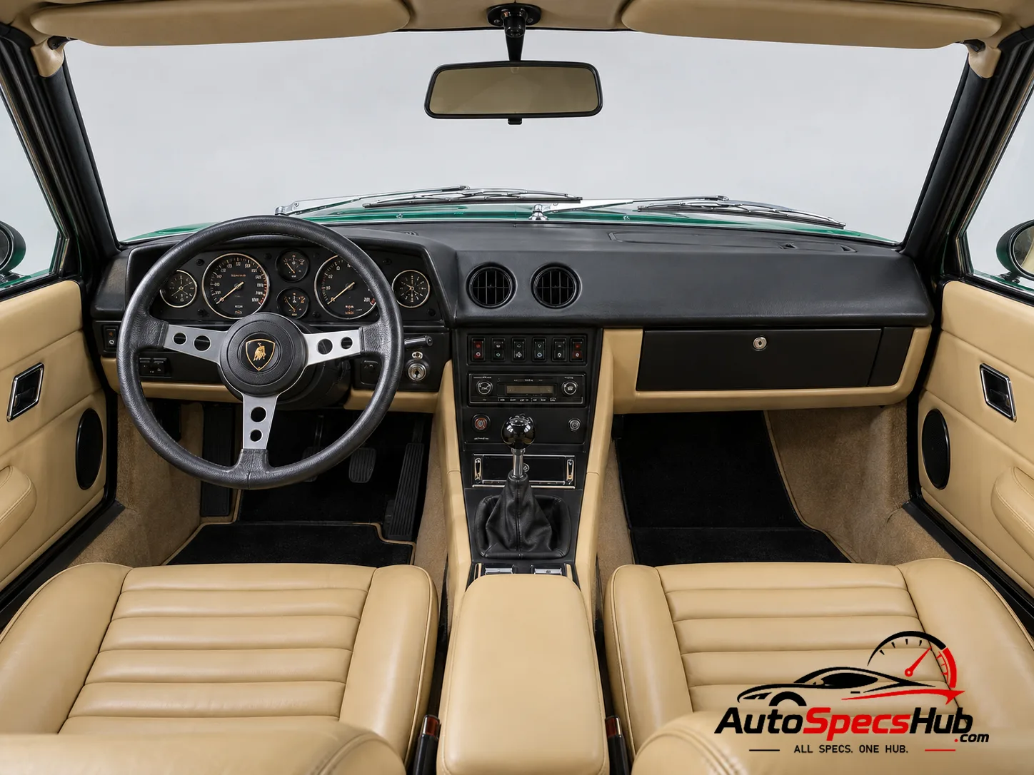 1972 Lamborghini Urraco P250 interior cockpit and seats
