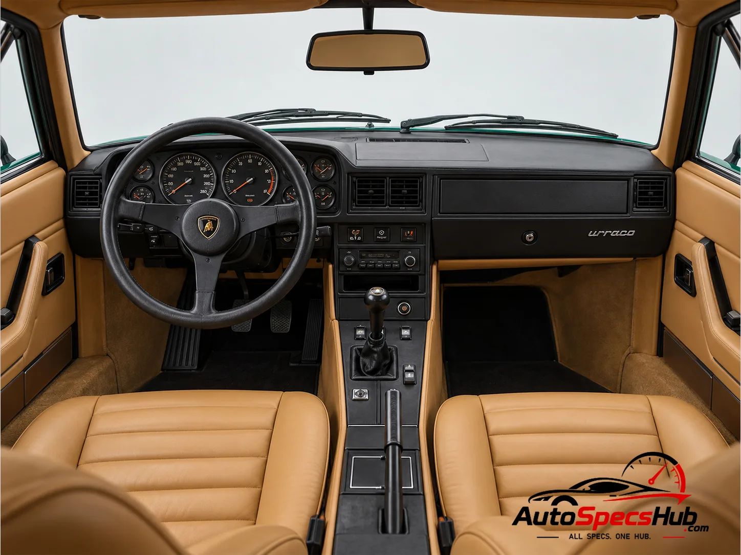 1975 Lamborghini Urraco P200 interior cockpit and seats