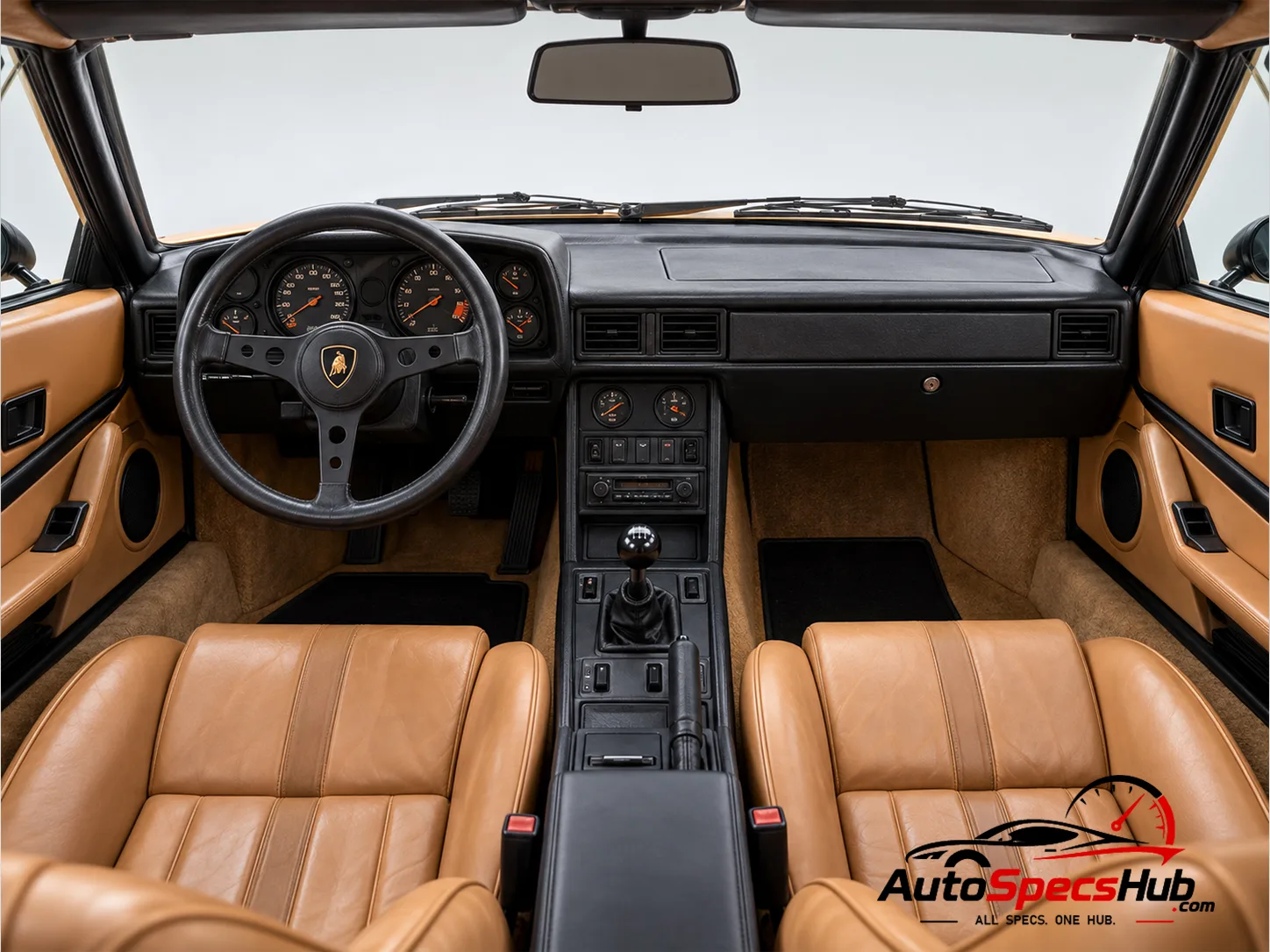 1976 Lamborghini Silhouette P300 interior cockpit and seats