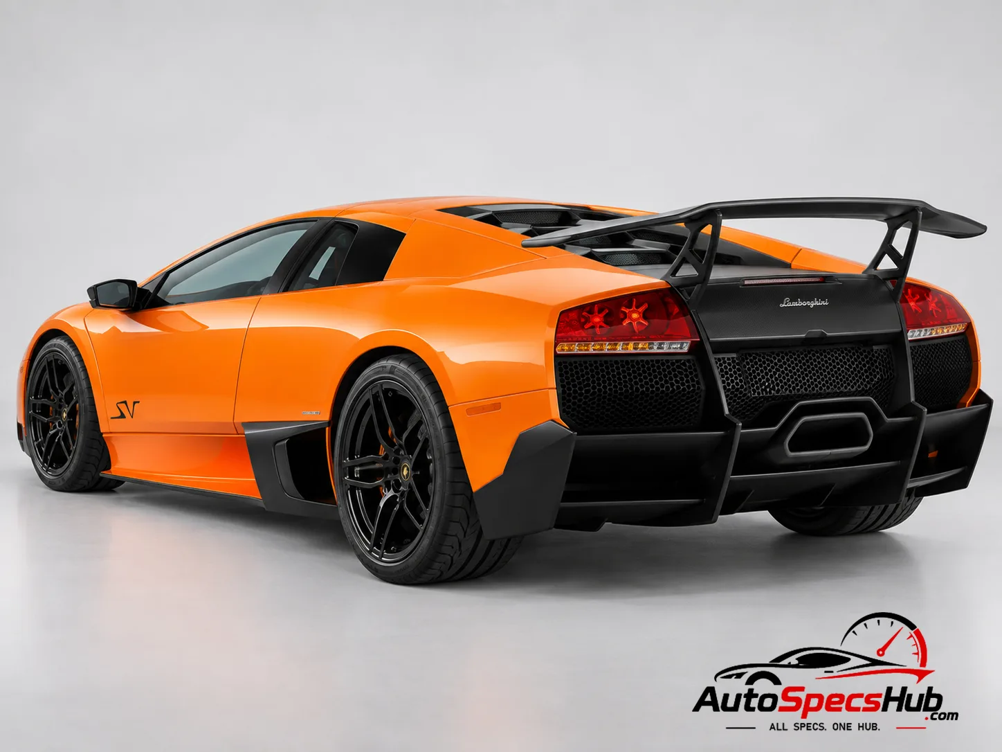 2009 Lamborghini Murciélago LP 670-4 SV rear three-quarter view