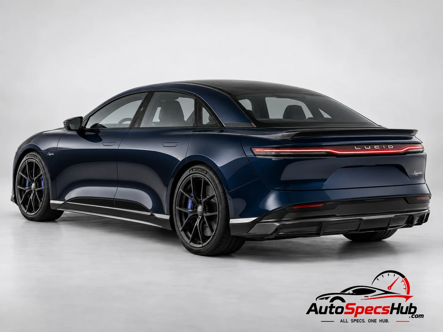 2023 Lucid Air Sapphire rear three-quarter view