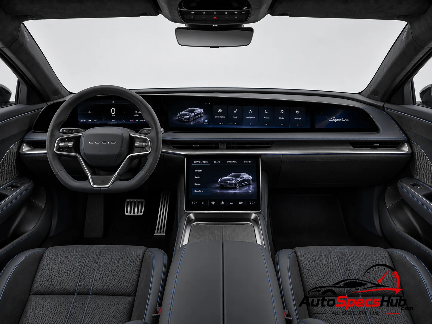 2023 Lucid Air Sapphire interior dashboard and front cabin