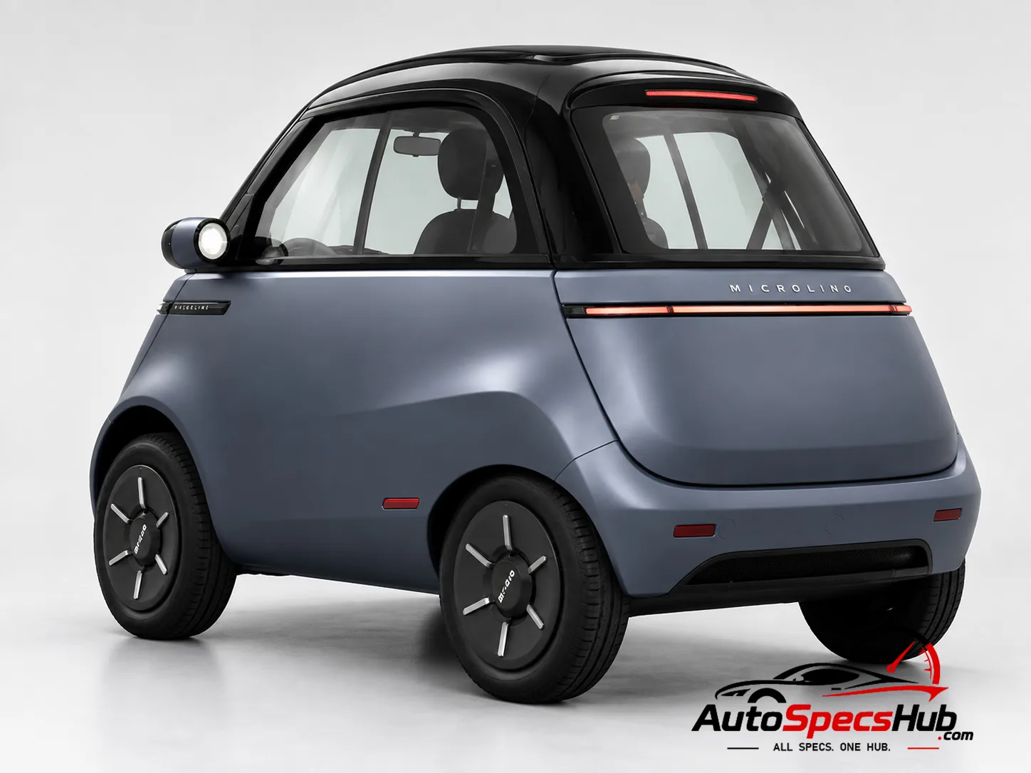 2022 Micro Microlino 10.5 kWh rear three-quarter view