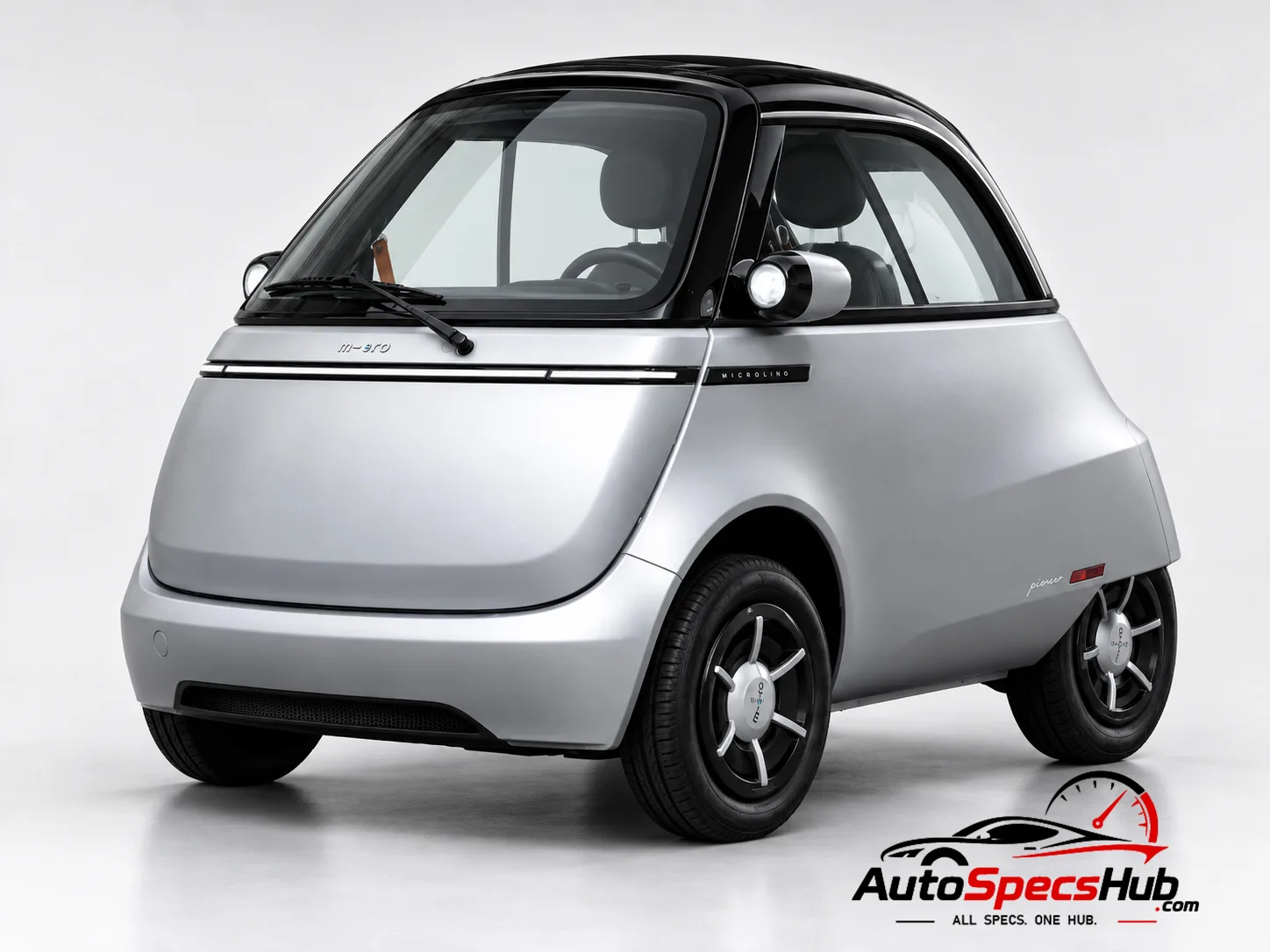 2022 Micro Microlino 15 kWh front three-quarter view