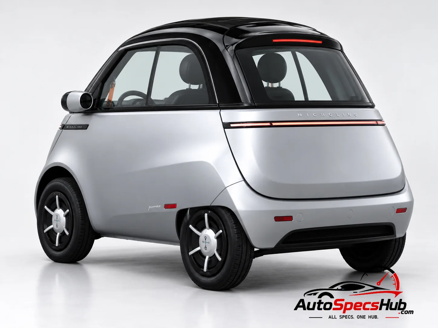 2022 Micro Microlino 15 kWh rear three-quarter view