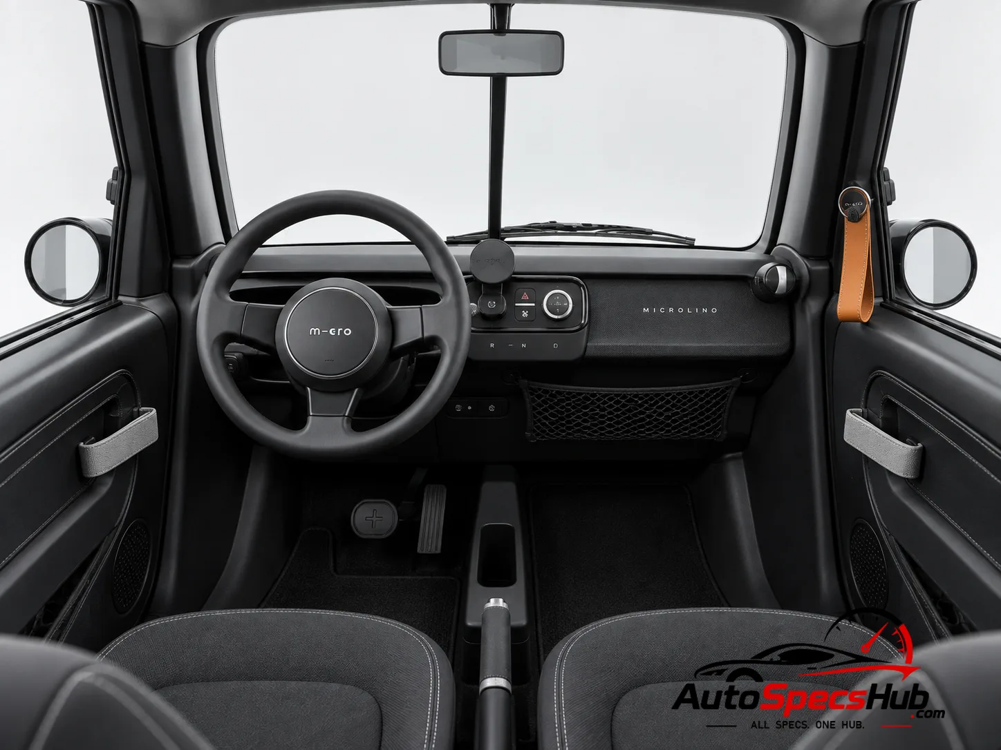 2022 Micro Microlino 15 kWh interior dashboard and front cabin