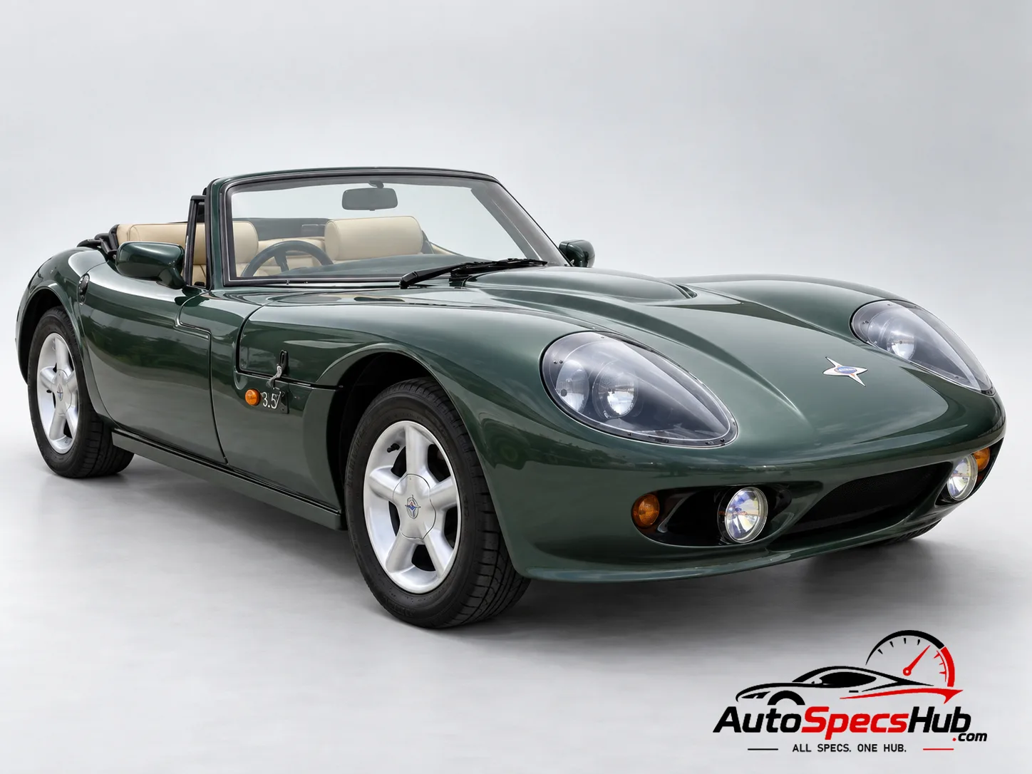 1986 Marcos Mantula 3.5 V8 EFI Spyder front three-quarter view