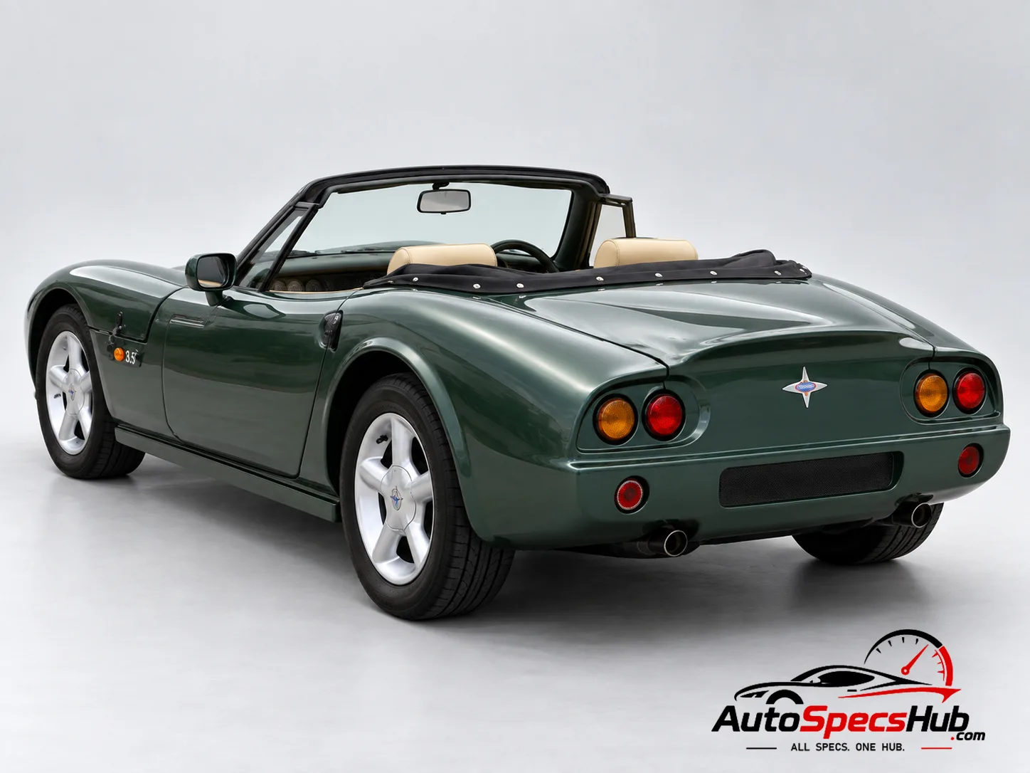 1986 Marcos Mantula 3.5 V8 EFI Spyder rear three-quarter view