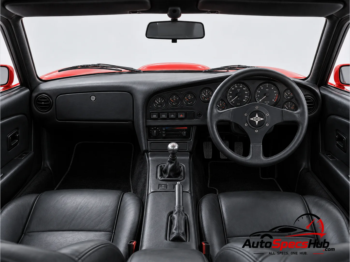 1992 Marcos Mantara 400 Coupé interior dashboard and front cabin