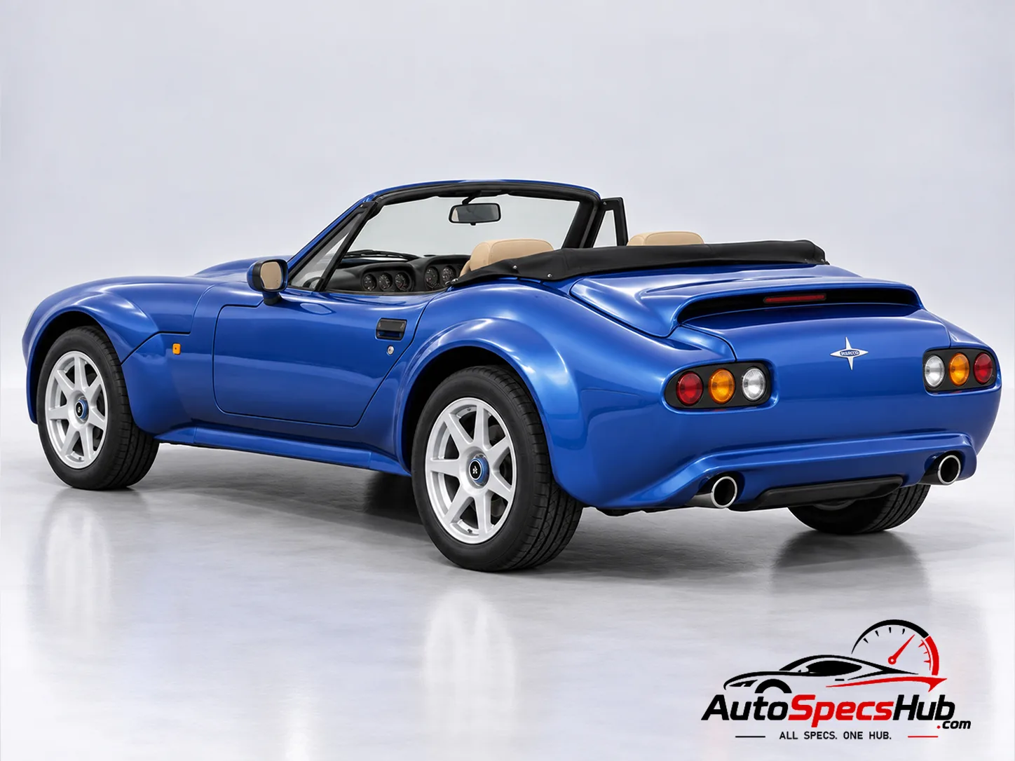 1993 Marcos Mantara GTS Spyder rear three-quarter view
