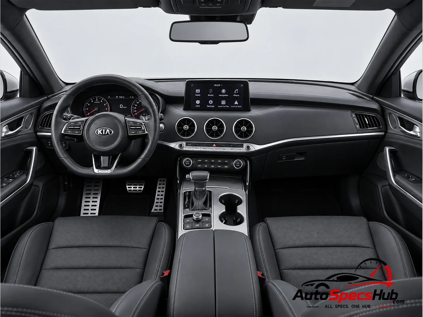 2018 Kia Stinger 2.0 T-GDi interior dashboard and front cabin