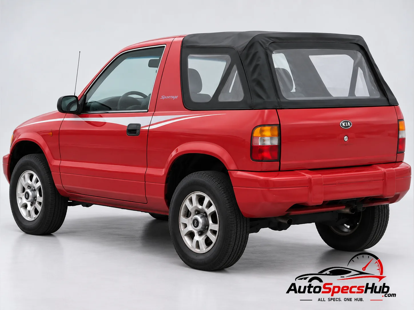 2000 (JA) Kia Sportage Soft Top rear three-quarter view