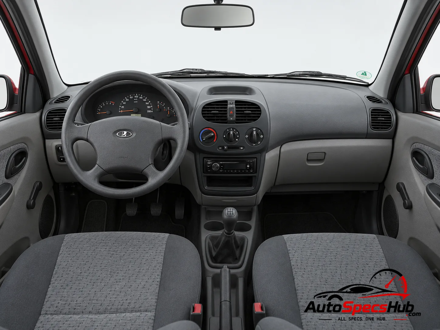 2005 Lada Kalina 1118 interior dashboard and front cabin