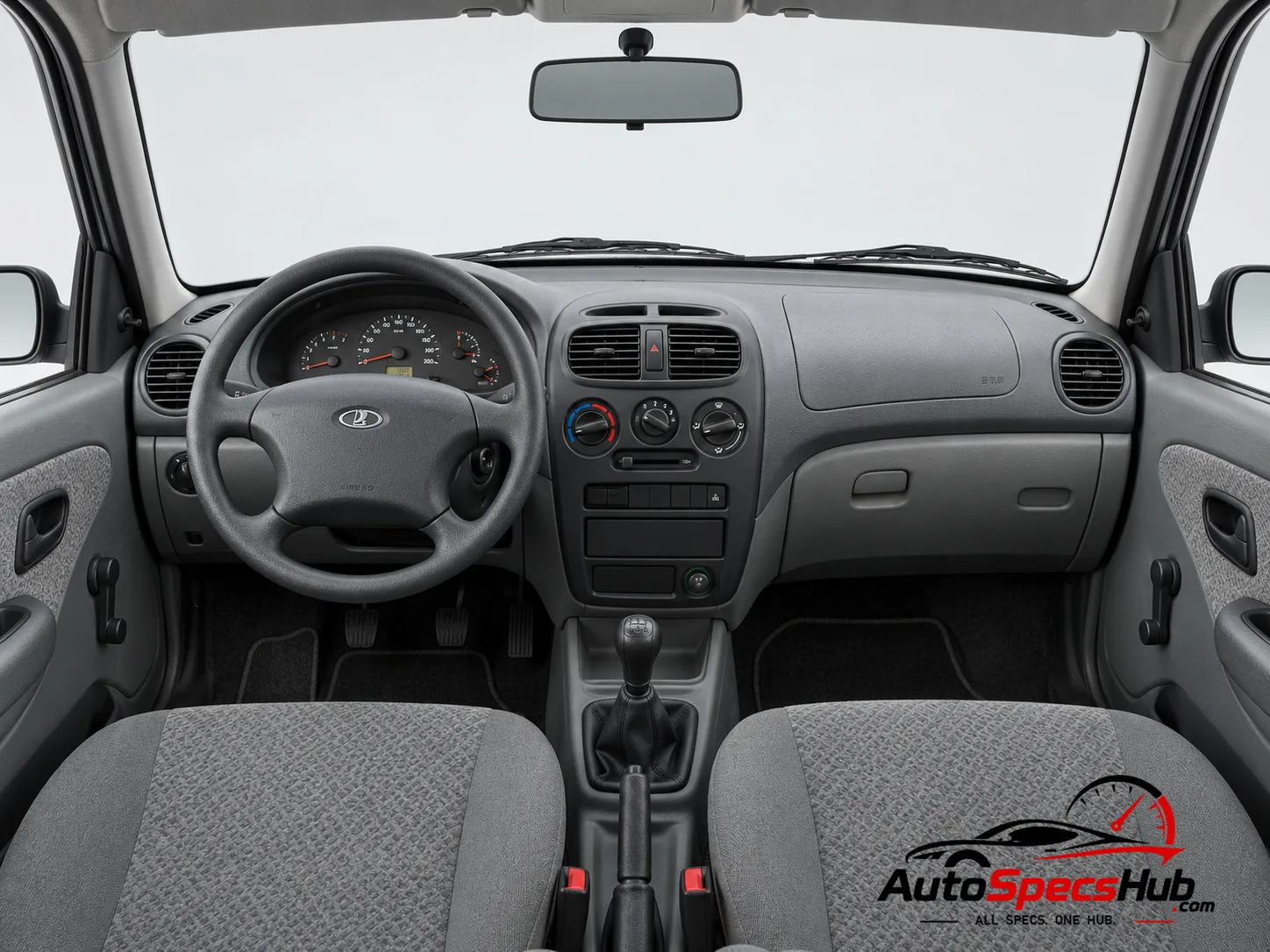 2006 Lada Kalina 1118 interior dashboard and front cabin