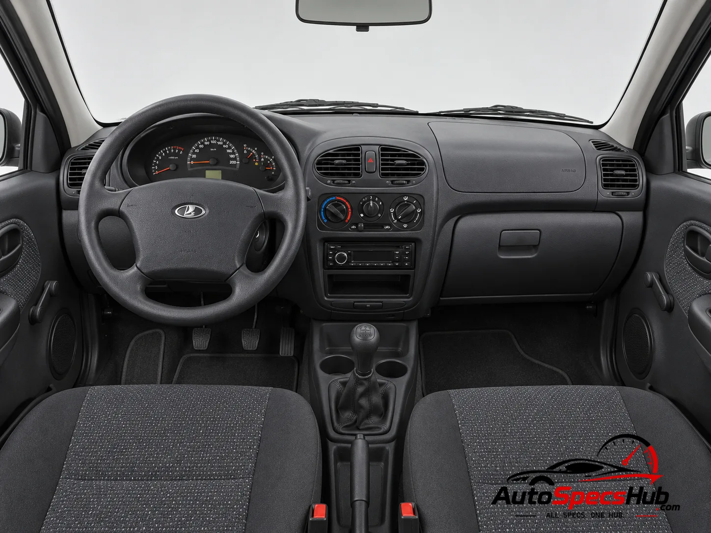 2009 Lada Kalina 1119 interior dashboard and front cabin
